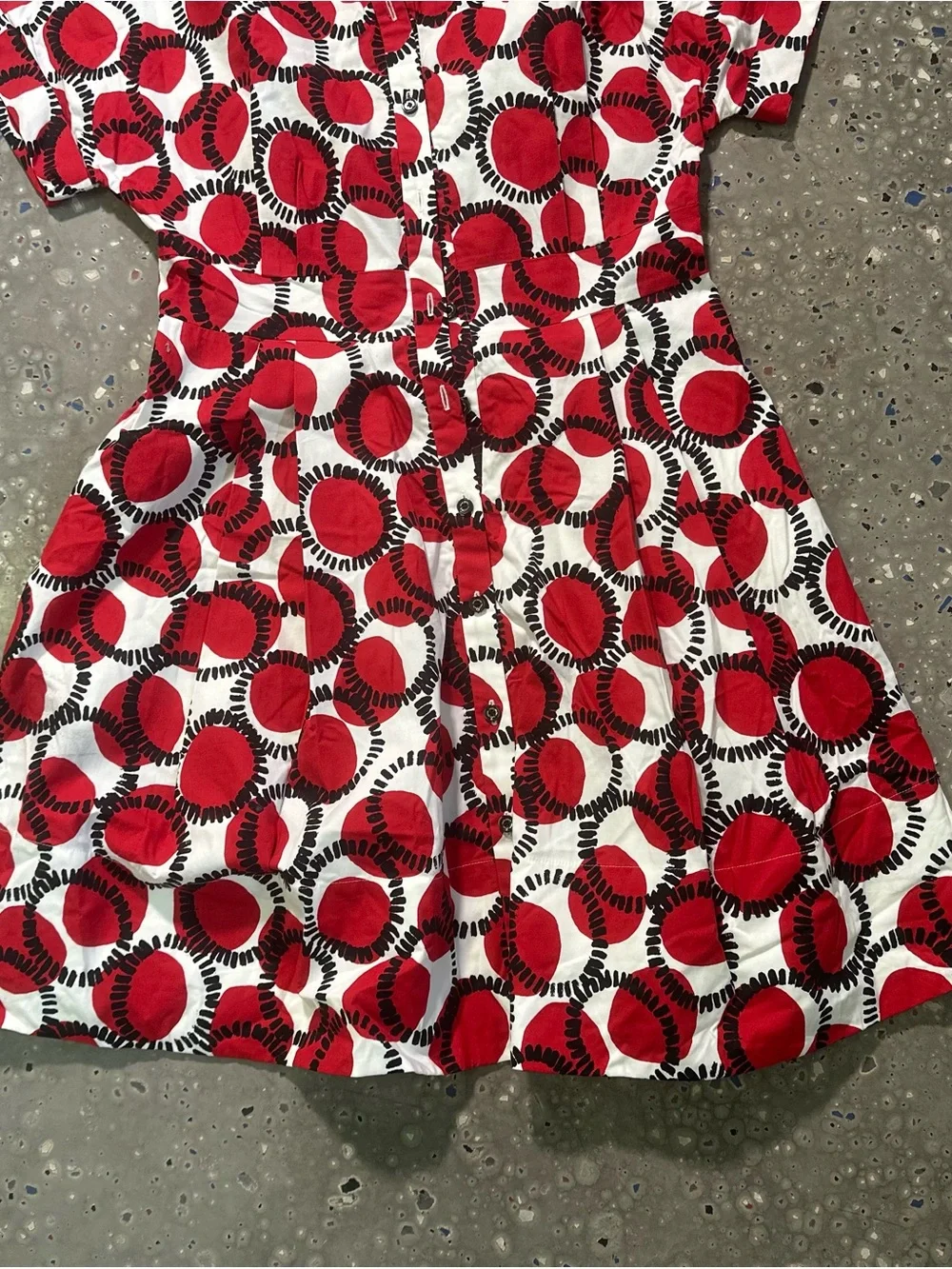 kate spade Red & White Circle-Print Shirt Dress